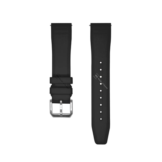 Black Aviator Tapered Rubber Strap