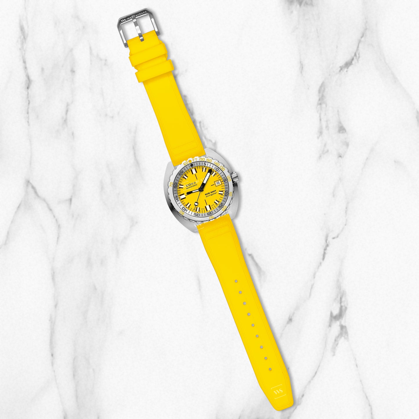 Yellow Aviator Tapered Rubber Strap