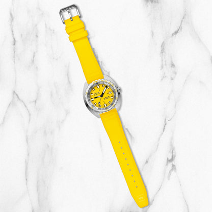 Yellow Aviator Tapered Rubber Strap