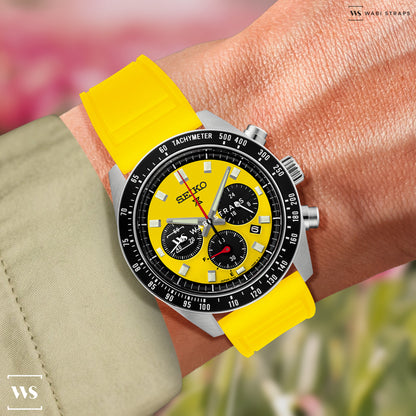 Yellow Aviator Tapered Rubber Strap