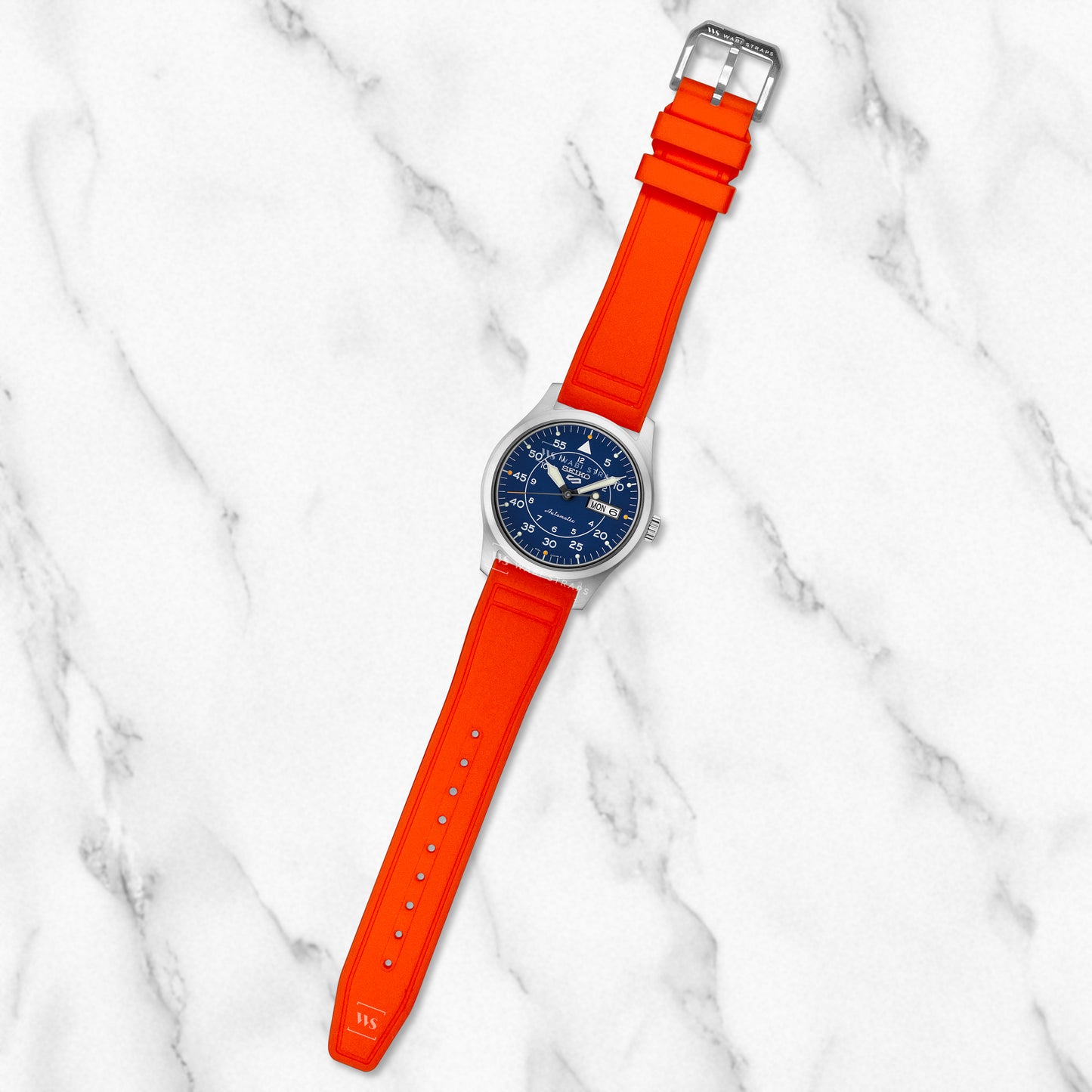 Orange Aviator Tapered Rubber Strap