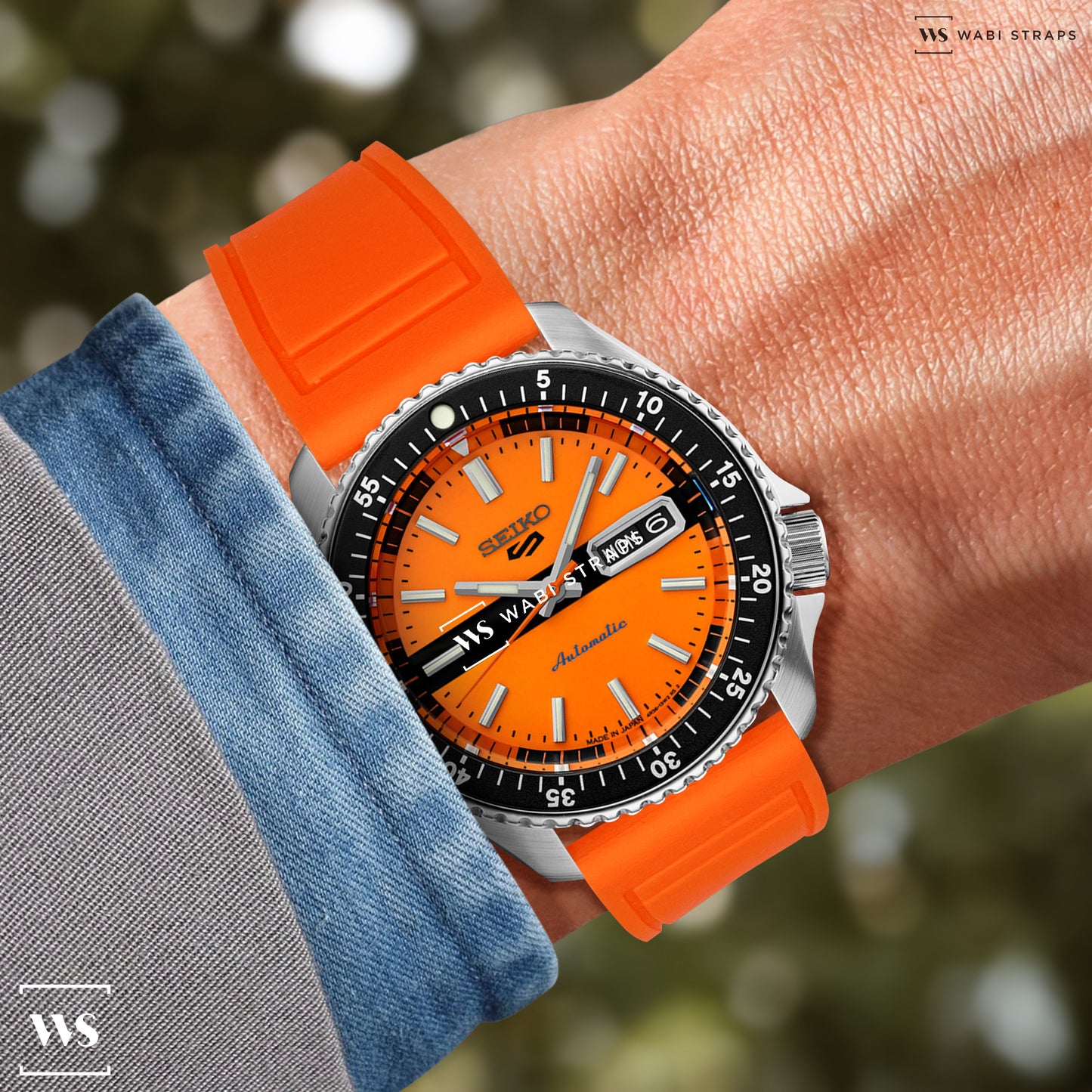 Orange Aviator Tapered Rubber Strap