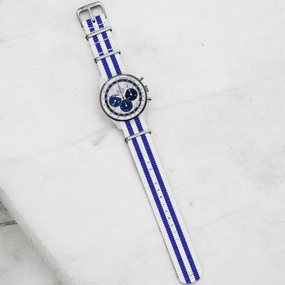 White & Blue Ballistic British Military Watch Strap