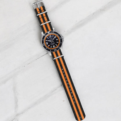 Black & Orange Ballistic British Military Watch Strap