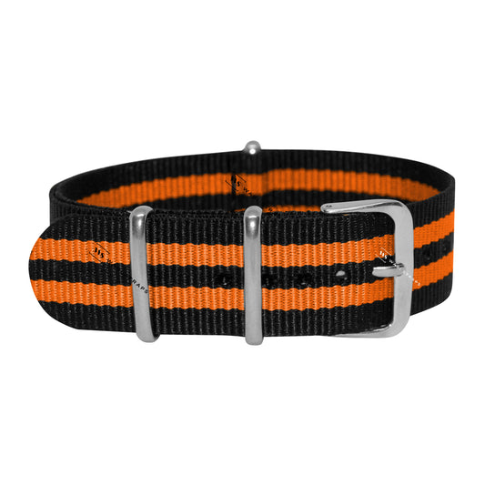 Black & Orange Ballistic British Military Watch Strap