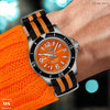 Black & Orange Ballistic British Military Watch Strap