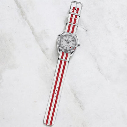 White & Red Ballistic British Military Watch Strap