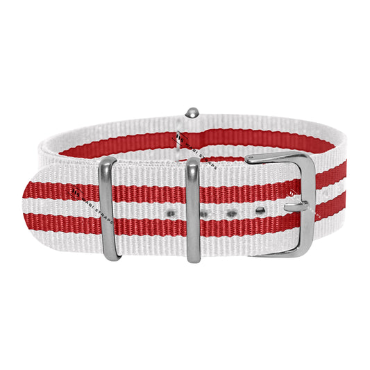 White & Red Ballistic British Military Watch Strap