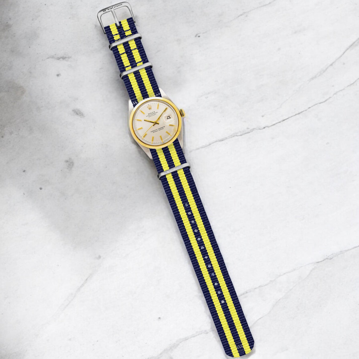 Navy Blue & Yellow Ballistic British Military Watch Strap