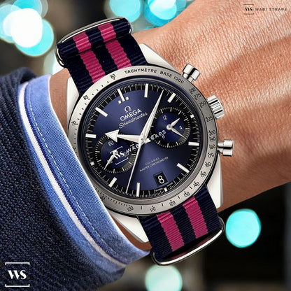 Navy Blue & Magenta Ballistic British Military Watch Strap