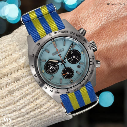 Light Blue & Yellow Ballistic British Military Watch Strap