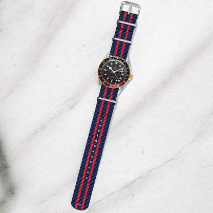 Navy Blue & Red Ballistic British Military Watch Strap