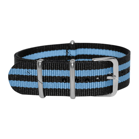 Black & Sky Blue Ballistic British Military Watch Strap