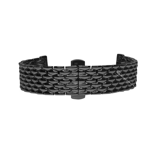 Black 7-Link Coffin Link Bead Metal Bracelet