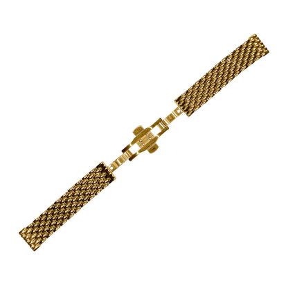 Gold 7-Link Coffin Link Bead Metal Bracelet