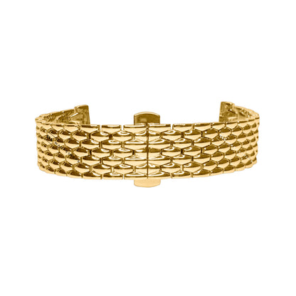 Gold 7-Link Coffin Link Bead Metal Bracelet