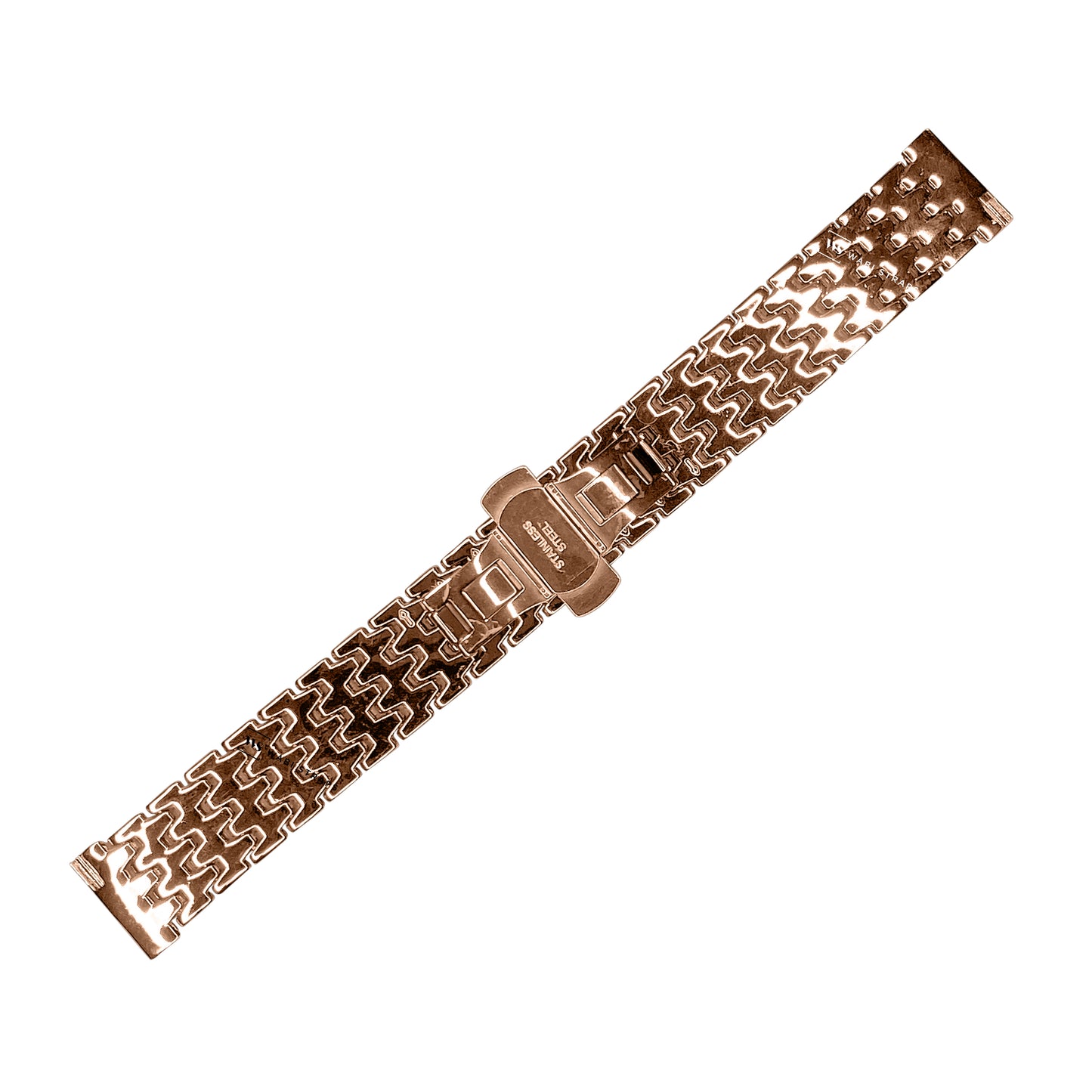 Rose Gold 7-Link Coffin Link Bead Metal Bracelet