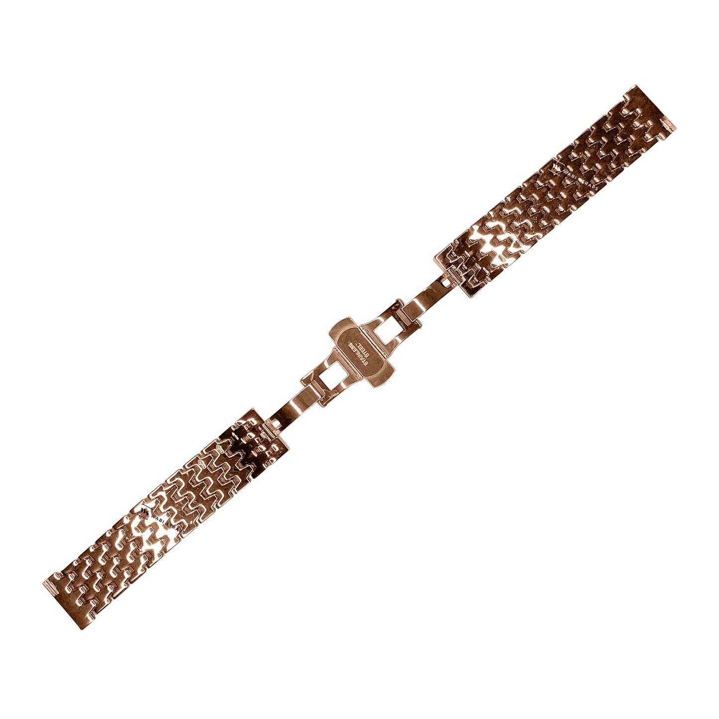 Rose Gold 7-Link Coffin Link Bead Metal Bracelet