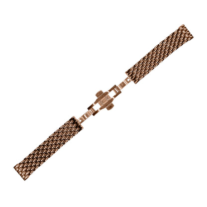 Rose Gold 7-Link Coffin Link Bead Metal Bracelet