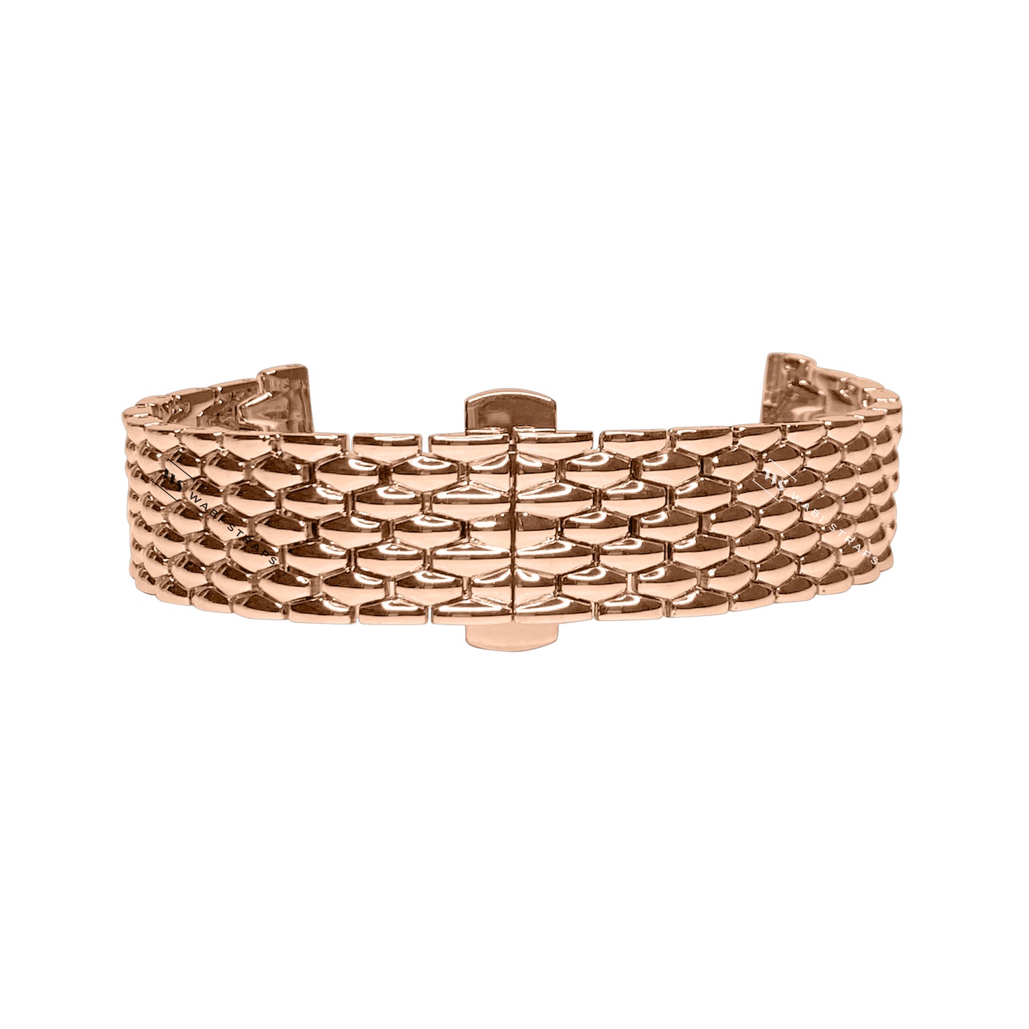 Rose Gold 7-Link Coffin Link Bead Metal Bracelet