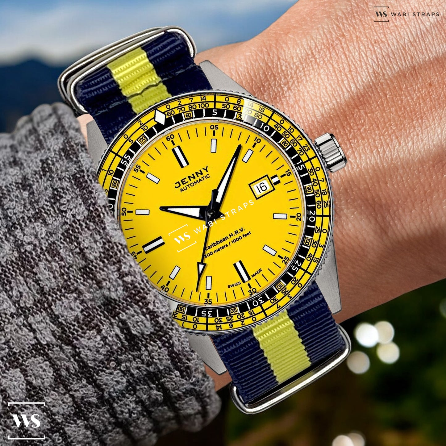 Navy Blue & Yellow Classic British Military Watch Strap