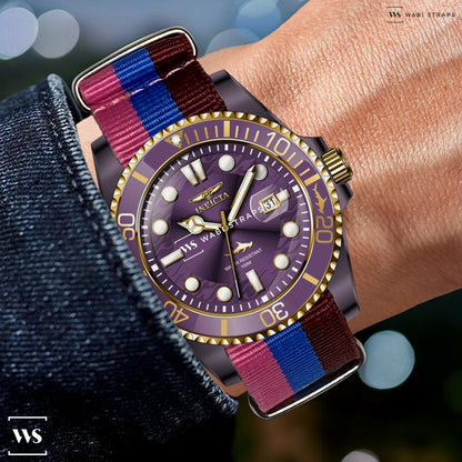 Pink, Blue & Red Classic British Military Watch Strap