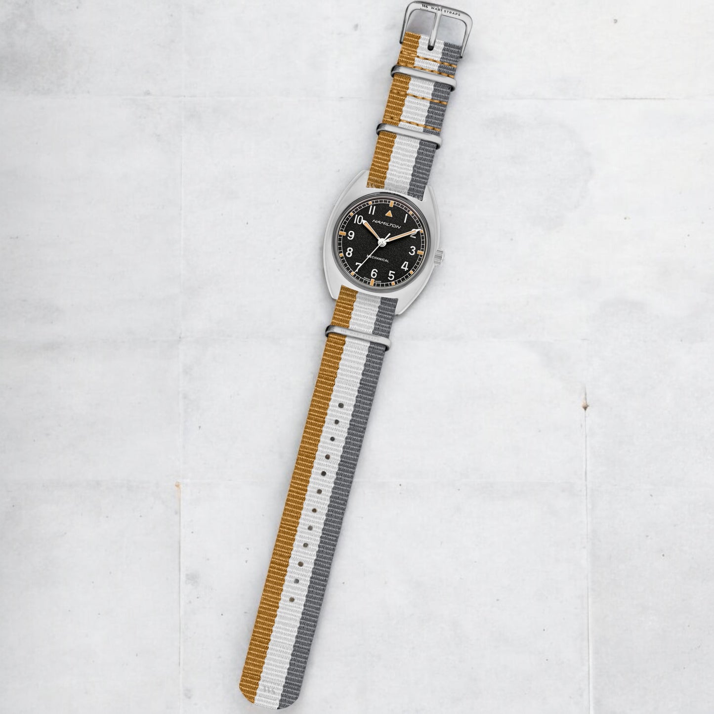 Gold, White & Silver Classic British Military Watch Strap