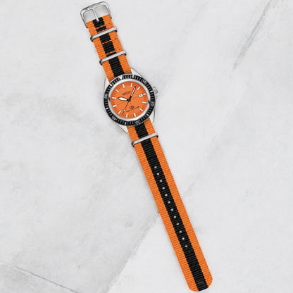 Orange & Black Classic British Military Watch Strap