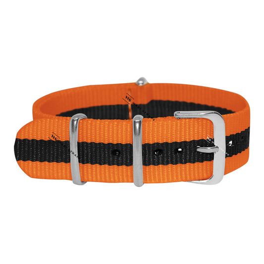 Orange & Black Classic British Military Watch Strap