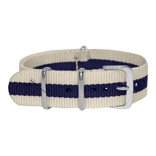 Ivory & Blue Classic British Military Watch Strap