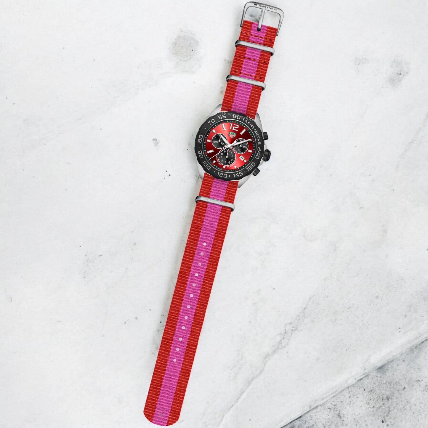 Red & Pink Classic British Military Watch Strap