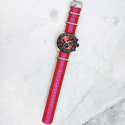 Red & Pink Classic British Military Watch Strap