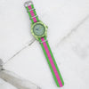 Lime Green & Pink Classic British Military Watch Strap