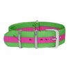 Lime Green & Pink Classic British Military Watch Strap