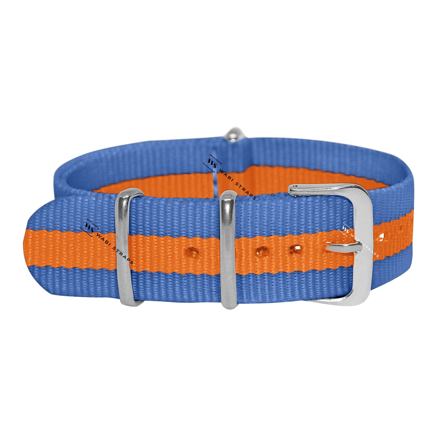 Light Blue & Orange Classic British Military Watch Strap