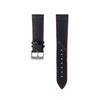 Red Stitched Classic Black Leather Strap