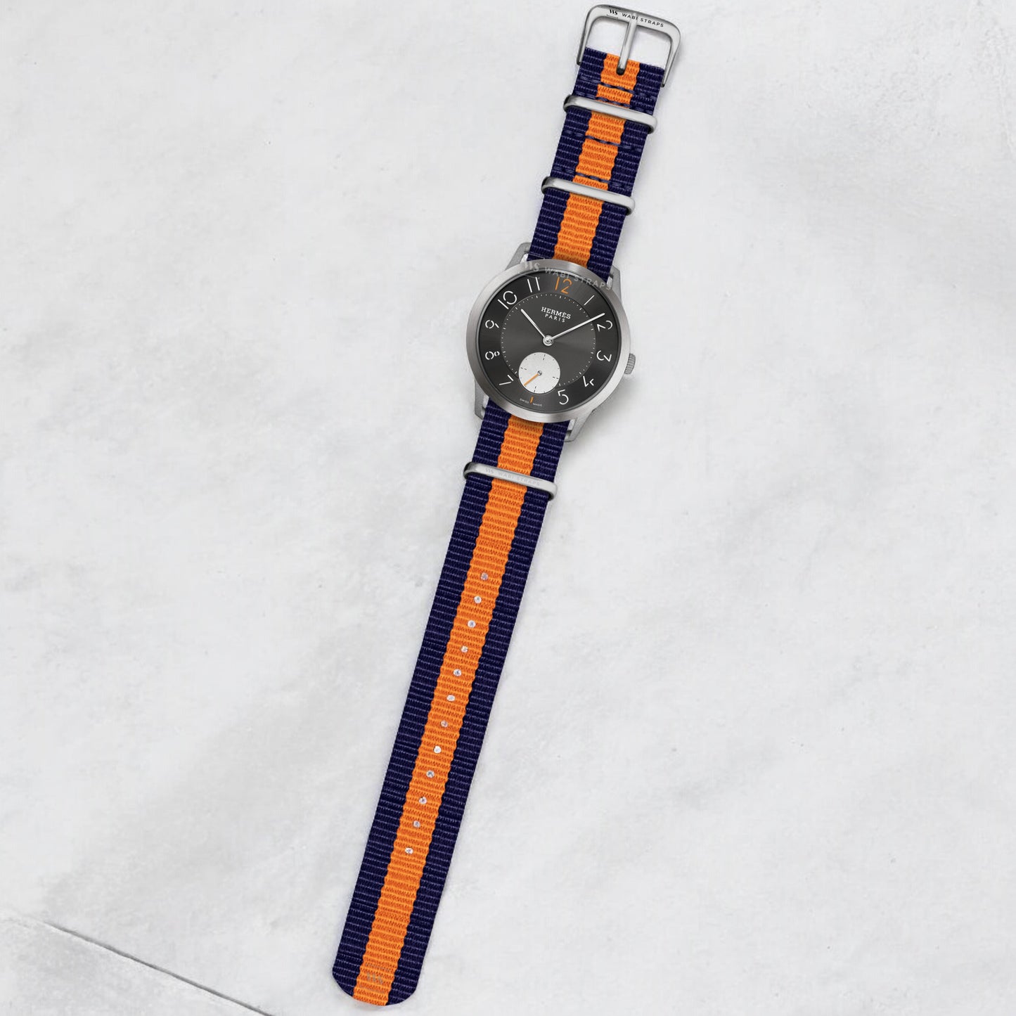 Blue & Orange Classic British Military Watch Strap