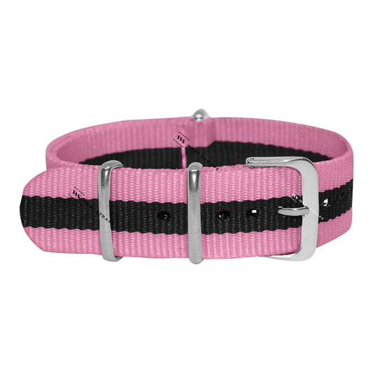 Pink & Black Classic British Military Watch Strap