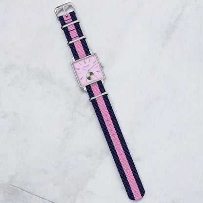 Blue & Pink Classic British Military Watch Strap