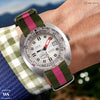 Olive Green & Pink Classic British Military Watch Strap