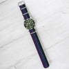 Dark Green, Blue & Purple Classic British Military Watch Strap