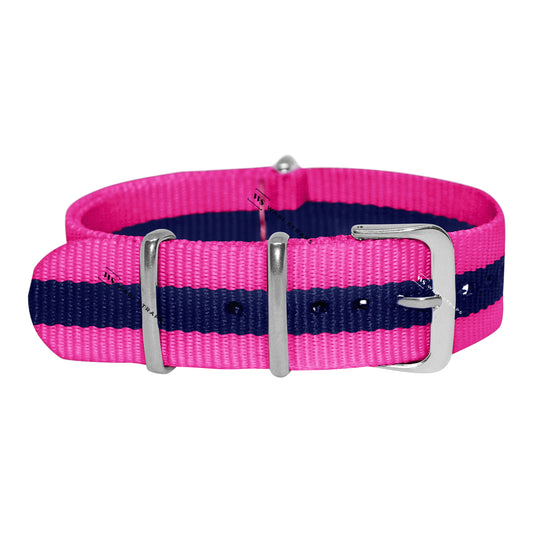 Pink & Navy Blue Classic British Military Watch Strap