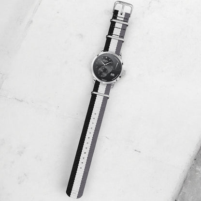 Black, White & Grey Classic British Military Watch Strap