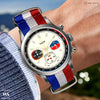 Blue, White & Red Classic British Military Watch Strap