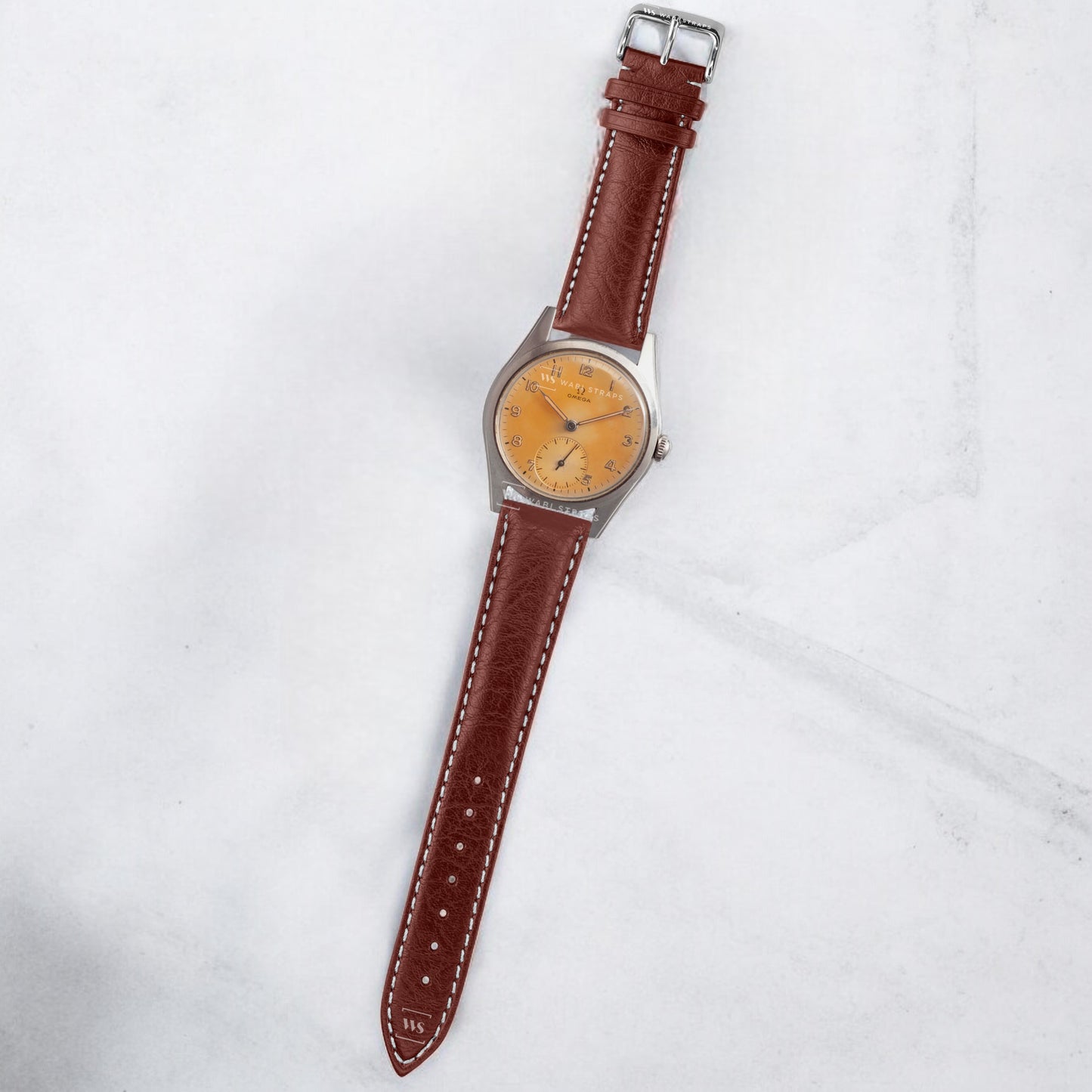 White Stitched Classic Brown Leather Strap