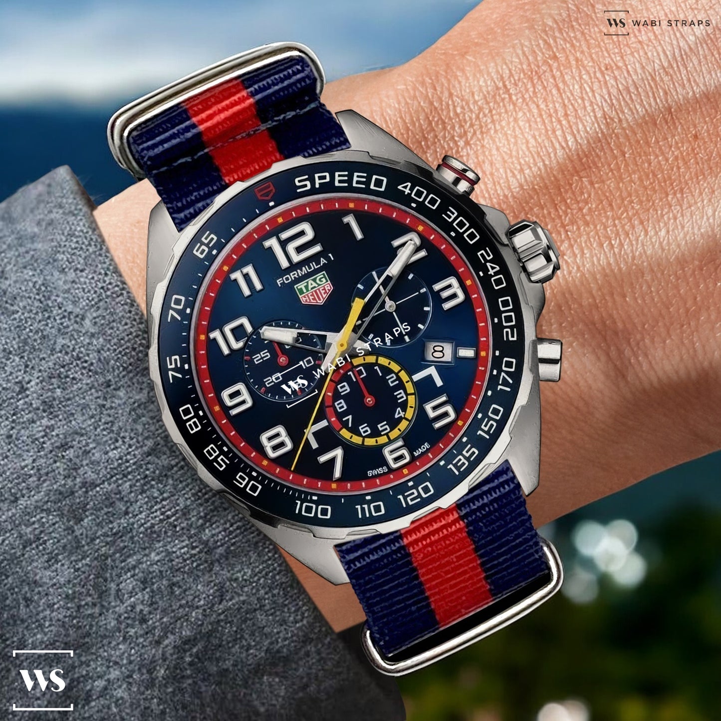 Navy Blue & Red Classic British Military Watch Strap