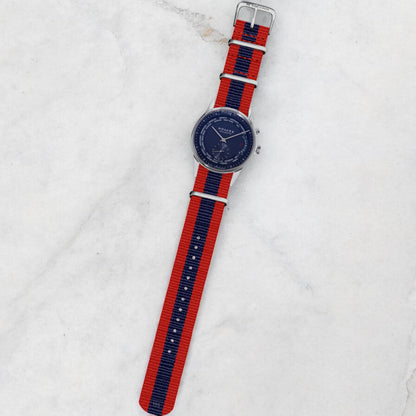 Red & Navy Blue Classic British Military Watch Strap