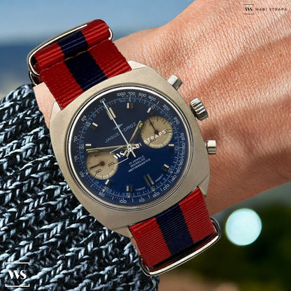 Red & Navy Blue Classic British Military Watch Strap