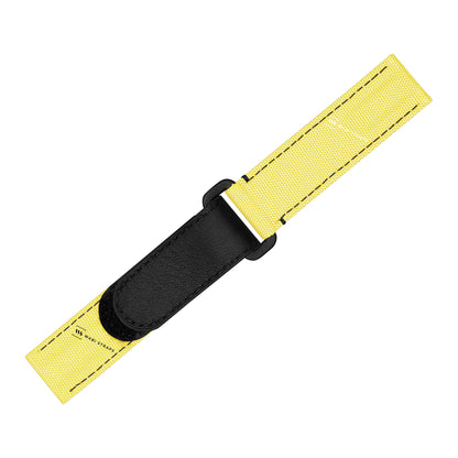 Yellow Canvas Leather Velcro Strap