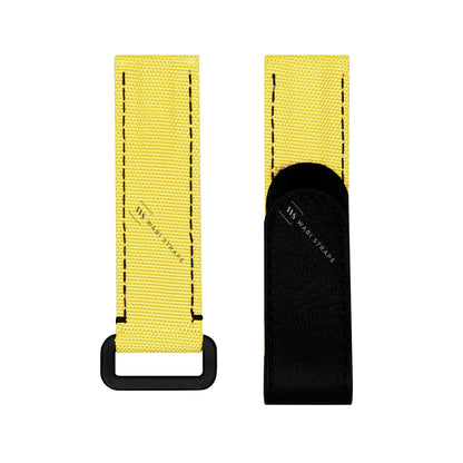 Yellow Canvas Leather Velcro Strap